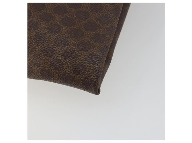 Céline Borsa Tote CELINE Macadam Canvas PVC Pelle Marrone Oro Auth 198251 D'oro - vista 16