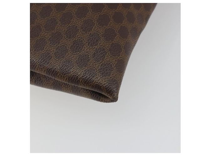 Céline Borsa Tote CELINE Macadam Canvas PVC Pelle Marrone Oro Auth 198251 D'oro - vista 17
