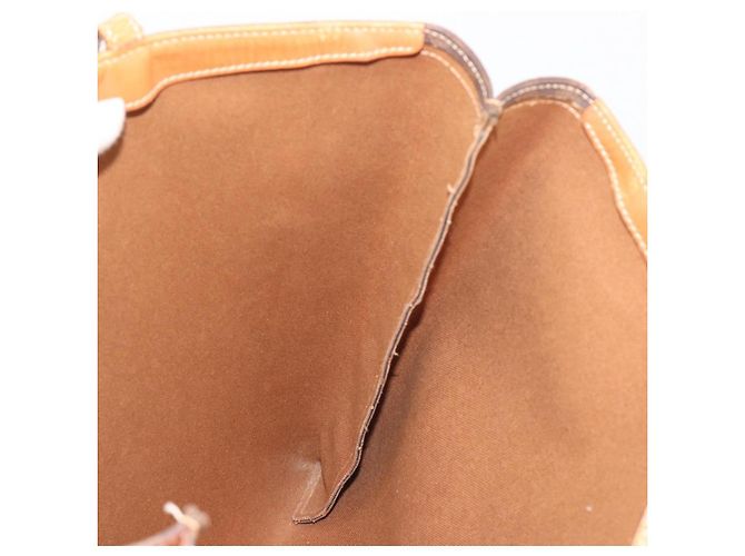 Céline Borsa Tote CELINE Macadam Canvas PVC Pelle Marrone Oro Auth 198251 D'oro - vista 20