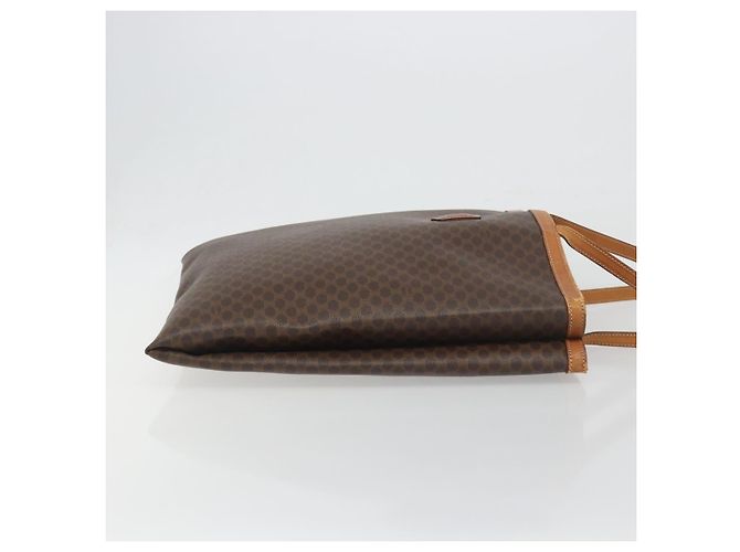 Céline Borsa Tote CELINE Macadam Canvas PVC Pelle Marrone Oro Auth 198251 D'oro - vista 3