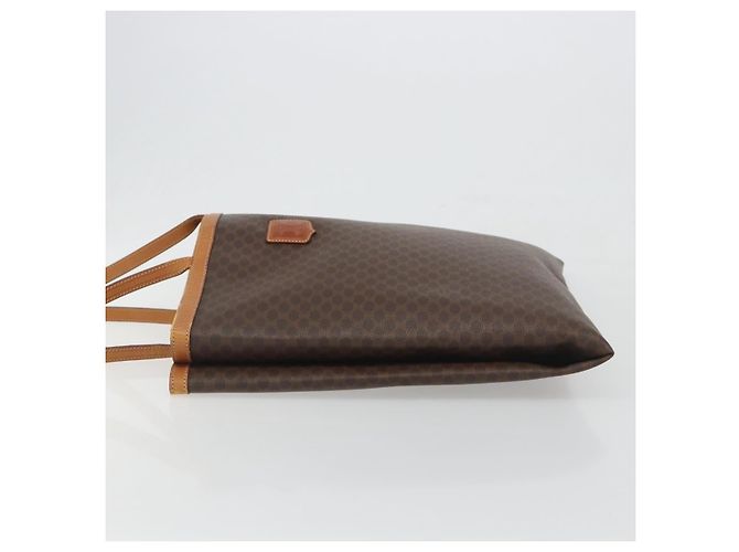 Céline Borsa Tote CELINE Macadam Canvas PVC Pelle Marrone Oro Auth 198251 D'oro - vista 4