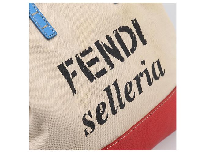 FENDI Celeria Tote Bag Canvas Ivory Gold Auth 197186A Golden Roh - Ansicht 18