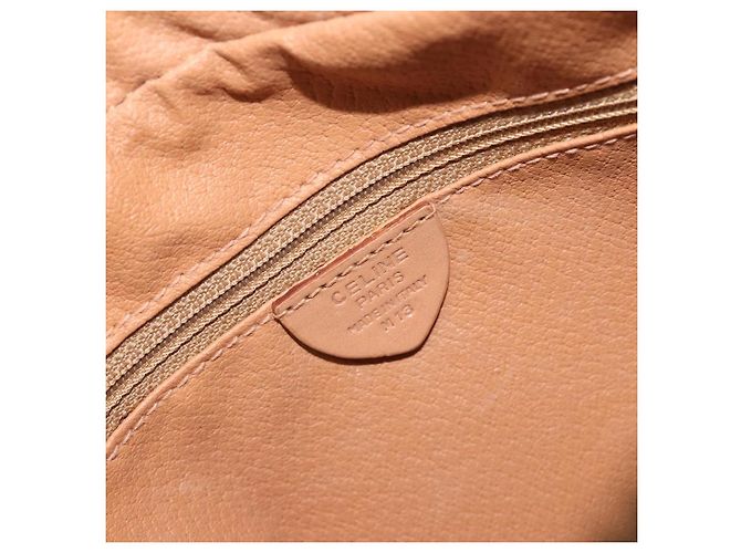 Céline Borsa a tracolla CELINE Macadam Canvas PVC Leather Brown Gold Auth ka5720A Marrone D'oro - vista 12