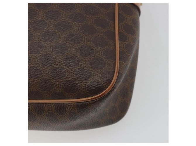 Céline Borsa a tracolla CELINE Macadam Canvas PVC Leather Brown Gold Auth ka5720A Marrone D'oro - vista 16