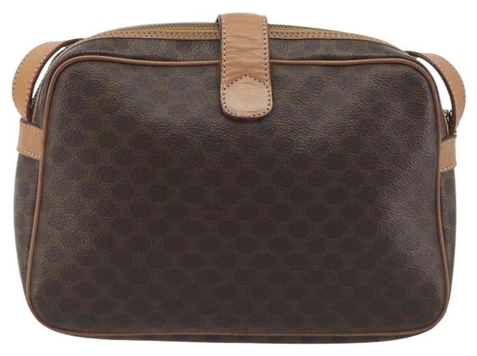 Céline Borsa a tracolla CELINE Macadam Canvas PVC Leather Brown Gold Auth ka5720A Marrone D'oro - vista 2