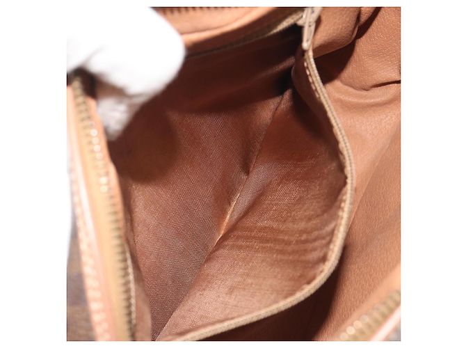 Céline Borsa a tracolla CELINE Macadam Canvas PVC Leather Brown Gold Auth ka5720A Marrone D'oro - vista 22