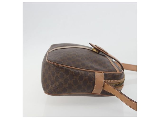 Céline Borsa a tracolla CELINE Macadam Canvas PVC Leather Brown Gold Auth ka5720A Marrone D'oro - vista 3