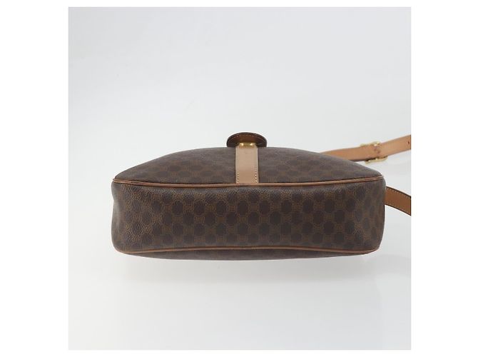 Céline Borsa a tracolla CELINE Macadam Canvas PVC Leather Brown Gold Auth ka5720A Marrone D'oro - vista 5