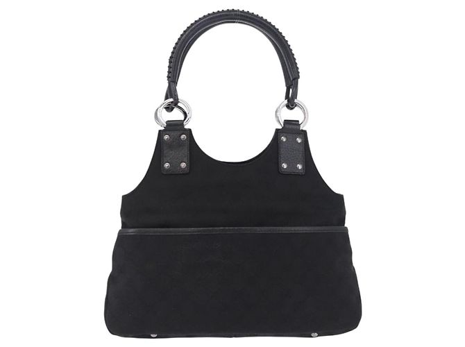 Borsa GUCCI GG Canvas Nero Argento 131329 Auth am12380V - vista 13