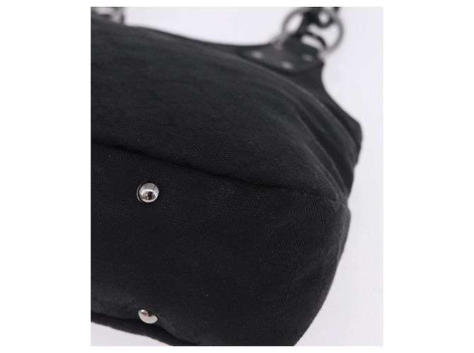 Borsa GUCCI GG Canvas Nero Argento 131329 Auth am12380V - vista 15