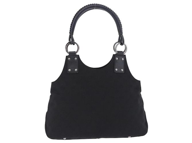 Borsa GUCCI GG Canvas Nero Argento 131329 Auth am12380V - vista 3