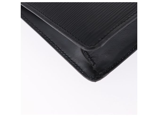 Borsa a Pochette LOUIS VUITTON Epi Sellier Dragonne Nera M52612 LV Auth BA14932 Nero - vista 15