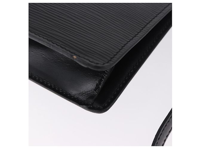 Borsa a Pochette LOUIS VUITTON Epi Sellier Dragonne Nera M52612 LV Auth BA14932 Nero - vista 16