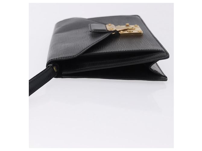 Borsa a Pochette LOUIS VUITTON Epi Sellier Dragonne Nera M52612 LV Auth BA14932 Nero - vista 4