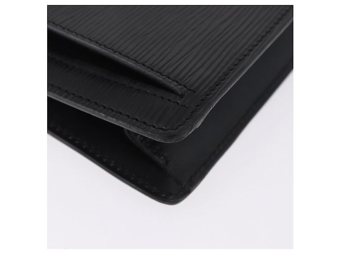 Borsa a Pochette LOUIS VUITTON Epi Sellier Dragonne Nera M52612 LV Auth BA14932 Nero - vista 9