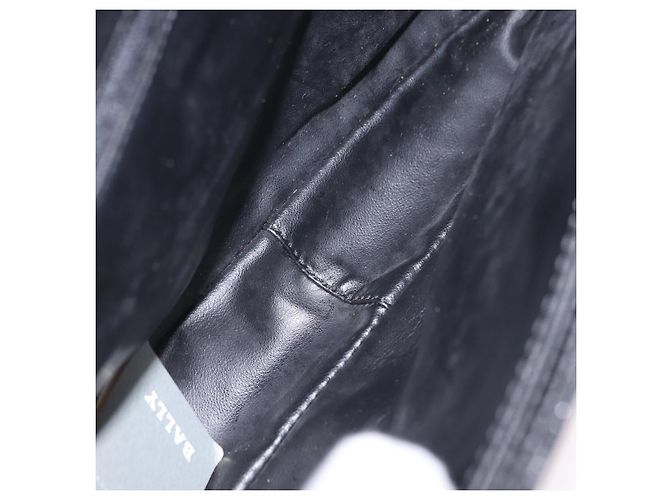 Borsa a tracolla con catena BALLY in pelle nera e oro Auth kk707A Nero D'oro - vista 10