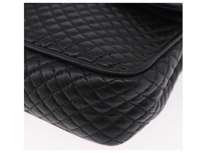 Borsa a tracolla con catena BALLY in pelle nera e oro Auth kk707A Nero D'oro - vista 15