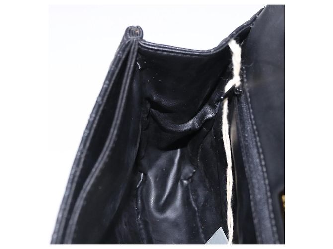 Borsa a tracolla con catena BALLY in pelle nera e oro Auth kk707A Nero D'oro - vista 22