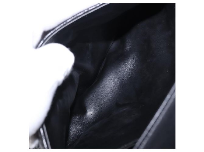 Borsa a tracolla con catena BALLY in pelle nera e oro Auth kk707A Nero D'oro - vista 23