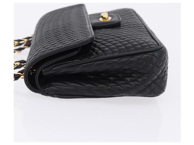 Borsa a tracolla con catena BALLY in pelle nera e oro Auth kk707A Nero D'oro - vista 4