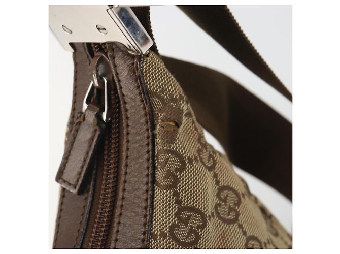 Borsa a tracolla GUCCI GG Canvas Beige Silver 35098 Auth 194248 Argento - vista 10