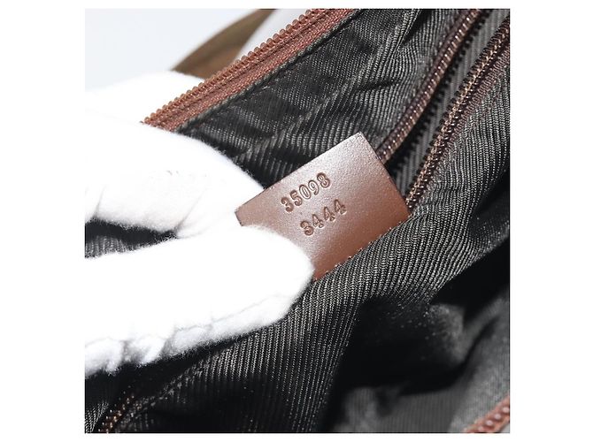 Borsa a tracolla GUCCI GG Canvas Beige Silver 35098 Auth 194248 Argento - vista 12