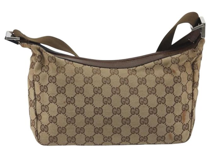Borsa a tracolla GUCCI GG Canvas Beige Silver 35098 Auth 194248 Argento - vista 2