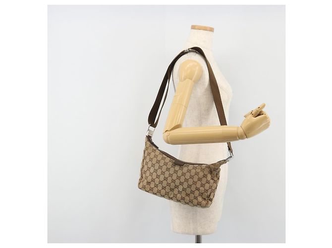 Borsa a tracolla GUCCI GG Canvas Beige Silver 35098 Auth 194248 Argento - vista 26