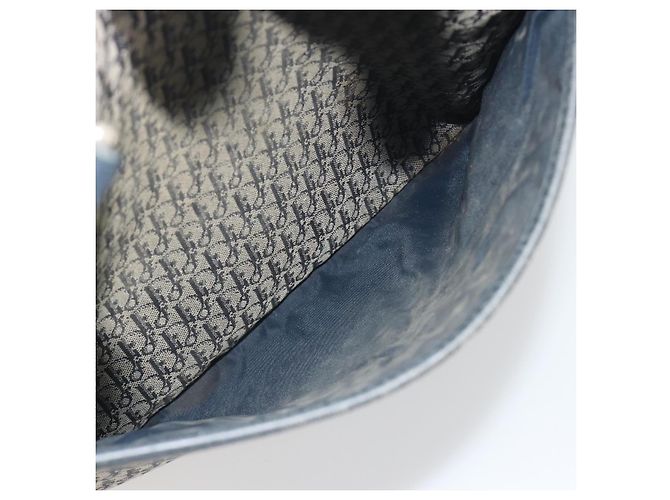 Christian Dior Trotter Canvas Tote Bag Navy Silver Auth 194263 Silber Marineblau - Ansicht 11