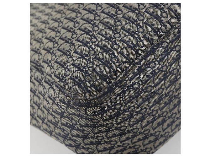 Christian Dior Trotter Canvas Tote Bag Navy Silver Auth 194263 Silber Marineblau - Ansicht 16
