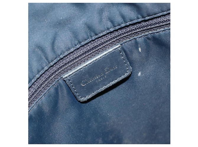 Christian Dior Trotter Canvas Tote Bag Navy Silver Auth 194263 Silber Marineblau - Ansicht 18