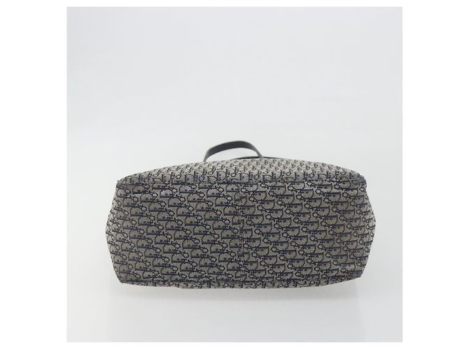 Christian Dior Trotter Canvas Tote Bag Navy Silver Auth 194263 Silber Marineblau - Ansicht 5