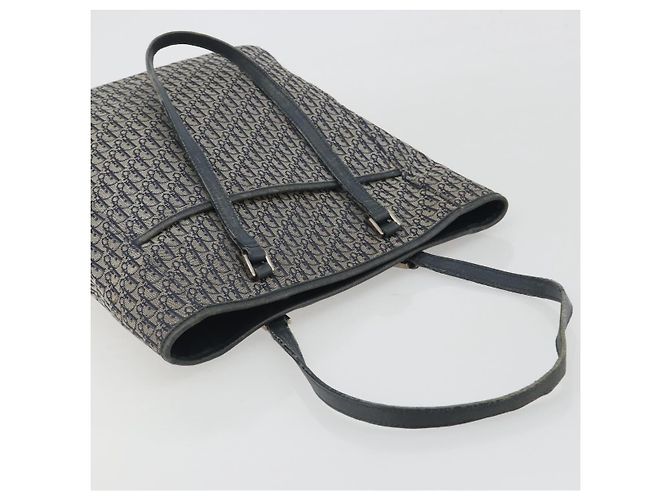 Christian Dior Trotter Canvas Tote Bag Navy Silver Auth 194263 Silber Marineblau - Ansicht 6