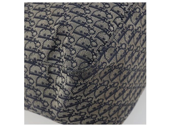 Christian Dior Trotter Canvas Tote Bag Navy Silver Auth 194263 Silber Marineblau - Ansicht 8