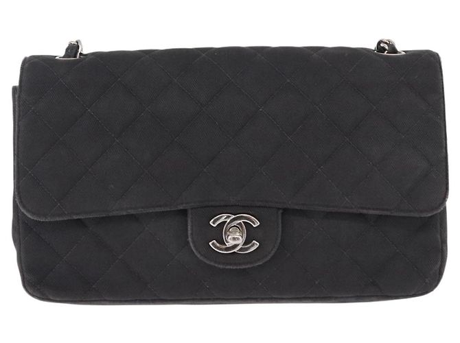 Borsa a tracolla CHANEL Matelasse25 Chain in tela nera argento CC Auth 198742 Nero - Ansicht 13