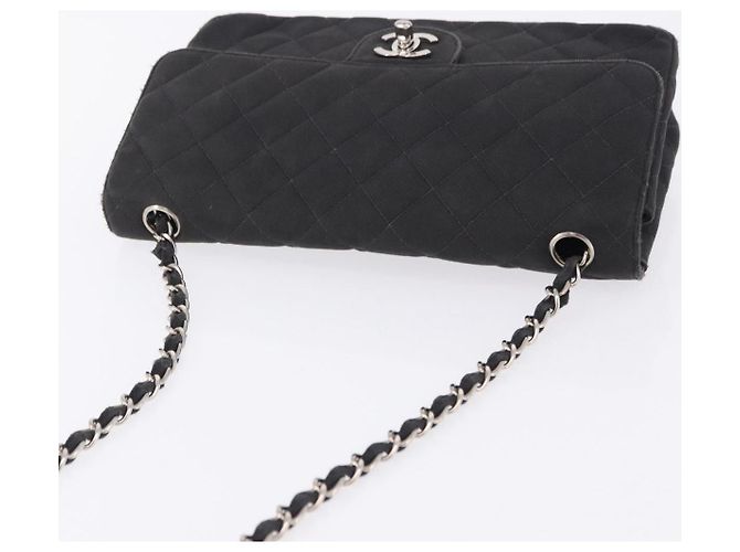 Borsa a tracolla CHANEL Matelasse25 Chain in tela nera argento CC Auth 198742 Nero - Ansicht 6