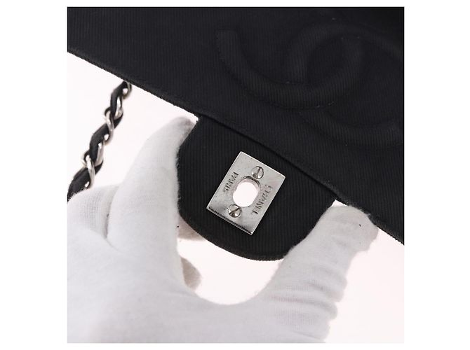 Borsa a tracolla CHANEL Matelasse25 Chain in tela nera argento CC Auth 198742 Nero - Ansicht 9