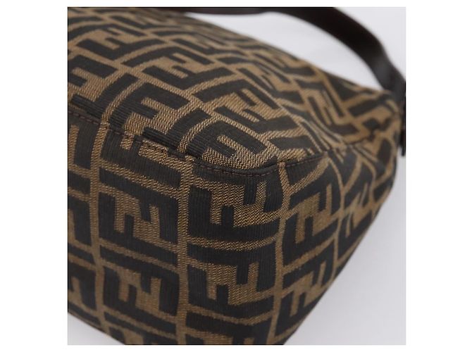 Borsa a tracolla FENDI Zucca Canvas Mamma Baguette Marrone Nero Auth 197339V - vista 16