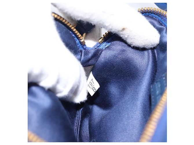 Pouch Miu Miu in pelle blu e oro Auth 197307V D'oro - vista 12
