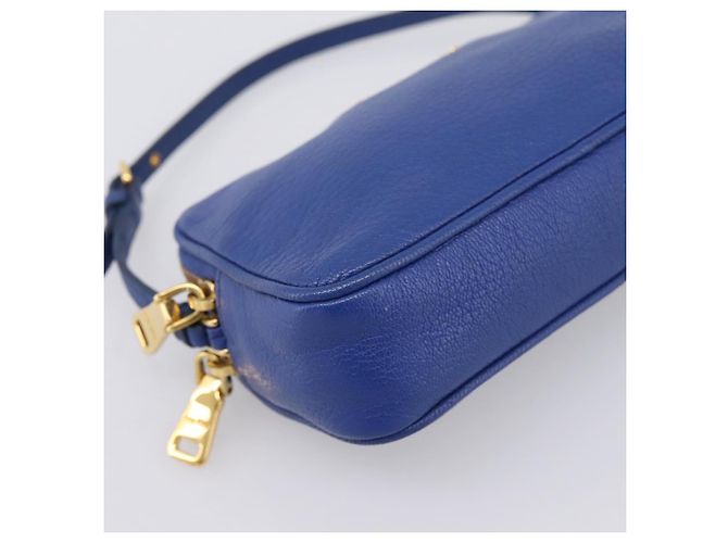 Pouch Miu Miu in pelle blu e oro Auth 197307V D'oro - vista 14