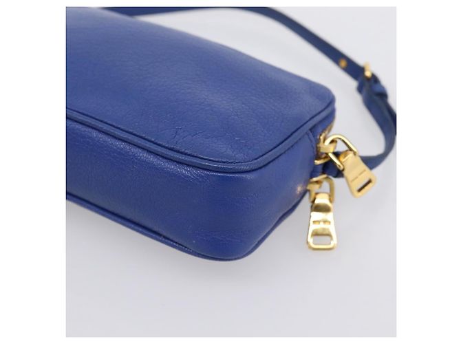 Pouch Miu Miu in pelle blu e oro Auth 197307V D'oro - vista 15