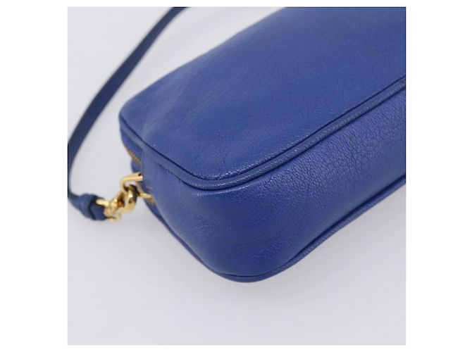 Pouch Miu Miu in pelle blu e oro Auth 197307V D'oro - vista 16