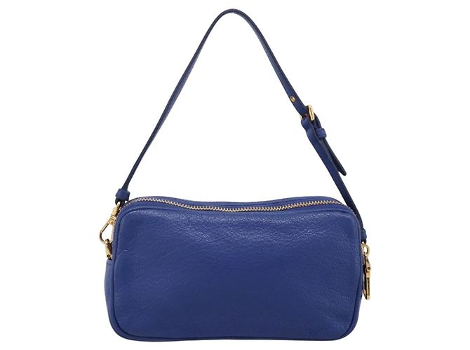 Pouch Miu Miu in pelle blu e oro Auth 197307V D'oro - vista 2