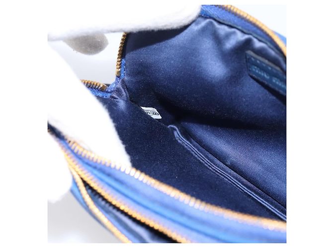 Pouch Miu Miu in pelle blu e oro Auth 197307V D'oro - vista 20
