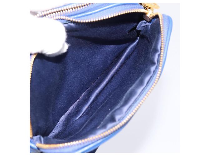 Pouch Miu Miu in pelle blu e oro Auth 197307V D'oro - vista 21