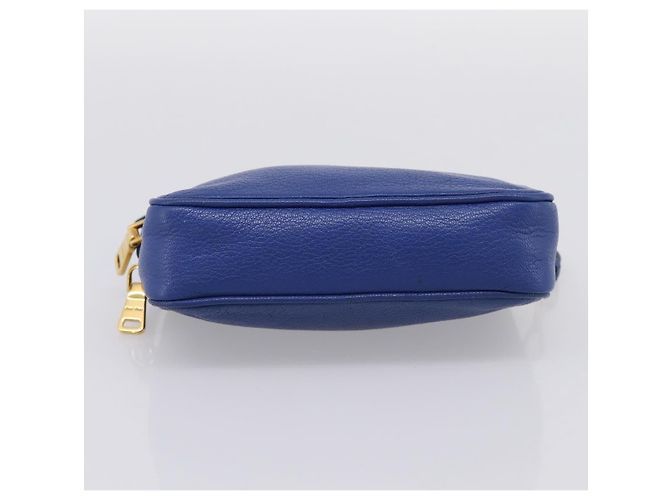 Pouch Miu Miu in pelle blu e oro Auth 197307V D'oro - vista 5
