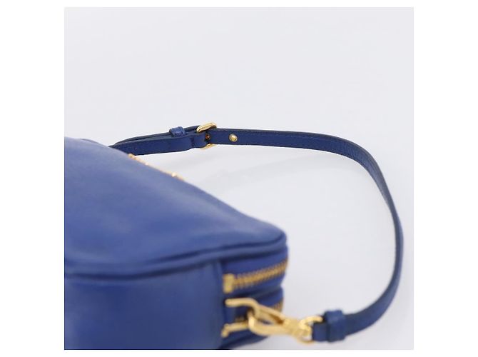 Pouch Miu Miu in pelle blu e oro Auth 197307V D'oro - vista 8