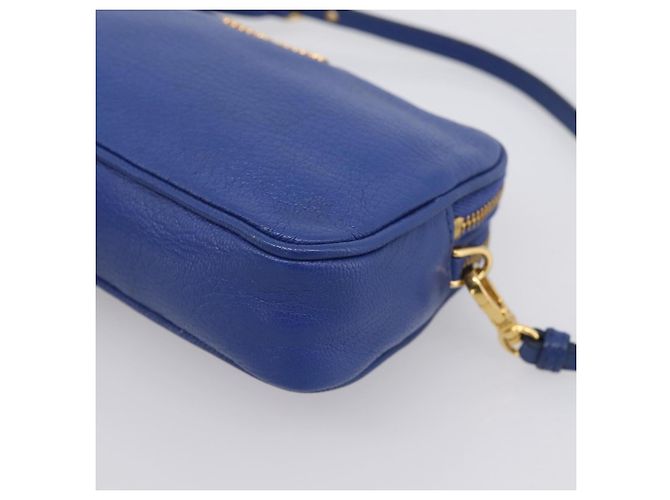 Pouch Miu Miu in pelle blu e oro Auth 197307V D'oro - vista 9