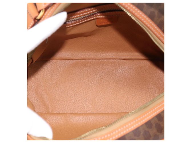 Céline Borsa a mano CELINE Macadam Canvas PVC Leather Brown Gold Auth am12157V Marrone D'oro - vista 10