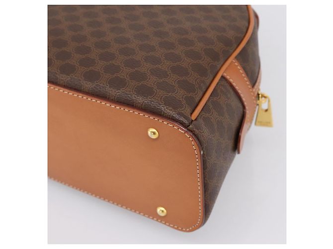 Céline Borsa a mano CELINE Macadam Canvas PVC Leather Brown Gold Auth am12157V Marrone D'oro - vista 15